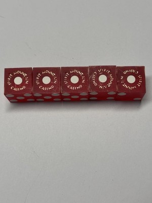 5 Matching Cherry Red Dice SPIRIT MOUNTAIN Casino Serial Number 3283 ...