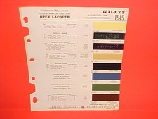 1949 Willys Jeep Cj-2a Cj-3a Jeepster Phaeton Station Wagon Truck Paint Chips 1949 Willys Jeep Cj-2a Cj-3a Jeepster Phaeton Station Wagon Truck Paint Chips