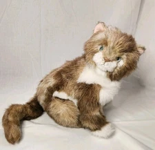 RUSS Berrie Co Brown Fluffy Plush Cat VICTORIA Blue Eyes Made in Korea 