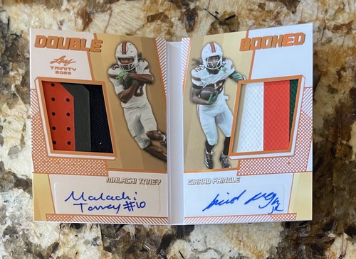 Malachi Toney & Girard Pringle 2026 Leaf Trinity Double Booked Patch Auto #/35. 