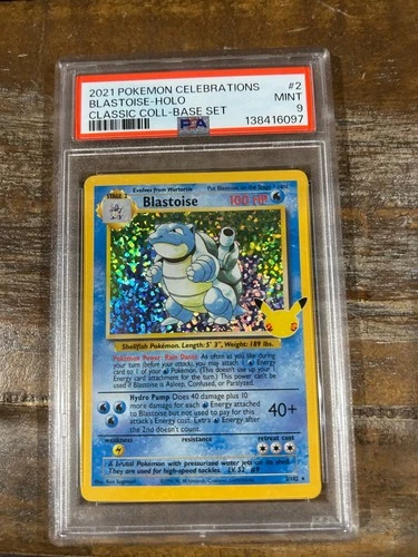 POKEMON 2021 Celebrations BLASTOISE Holo Classic Coll Base Set #2 PSA 9 Mint 3