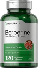 Berberine HCl  120 Capsules  Vegetarian, Non-GMO, Gluten Free  by Horbaach