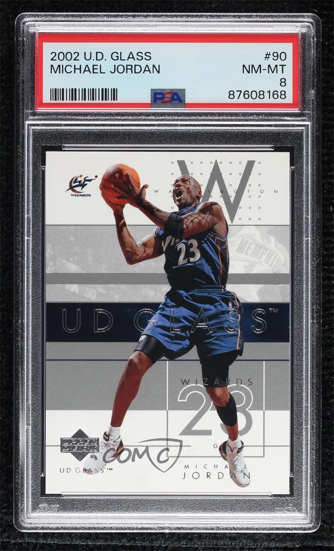 2002-03 UD Glass Michael Jordan #90 PSA 8 HOF 09gn