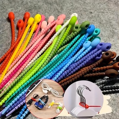 10 pcs Adjustable Plastic Cable Ties, Multicolor Cable Management Organizer