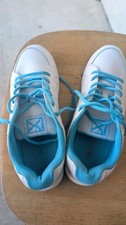 Men  s Low Top Lace-Up Athletic Sneakers White/Blue Solid Casual