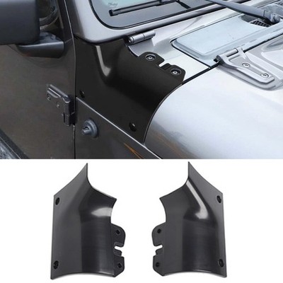 2x Engine Hood Armor Cowl Cover Body Corner Guards For Jeep Wrangler JL JT Black