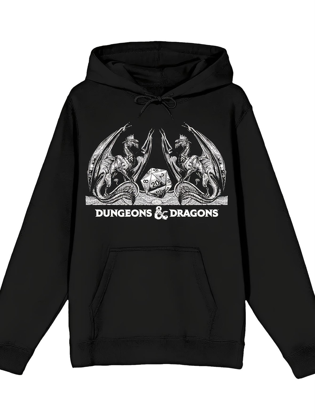 Men'S Dungeons & Dragons Inspired Graphic Hoodie - Black Dragon & Dungeon Master