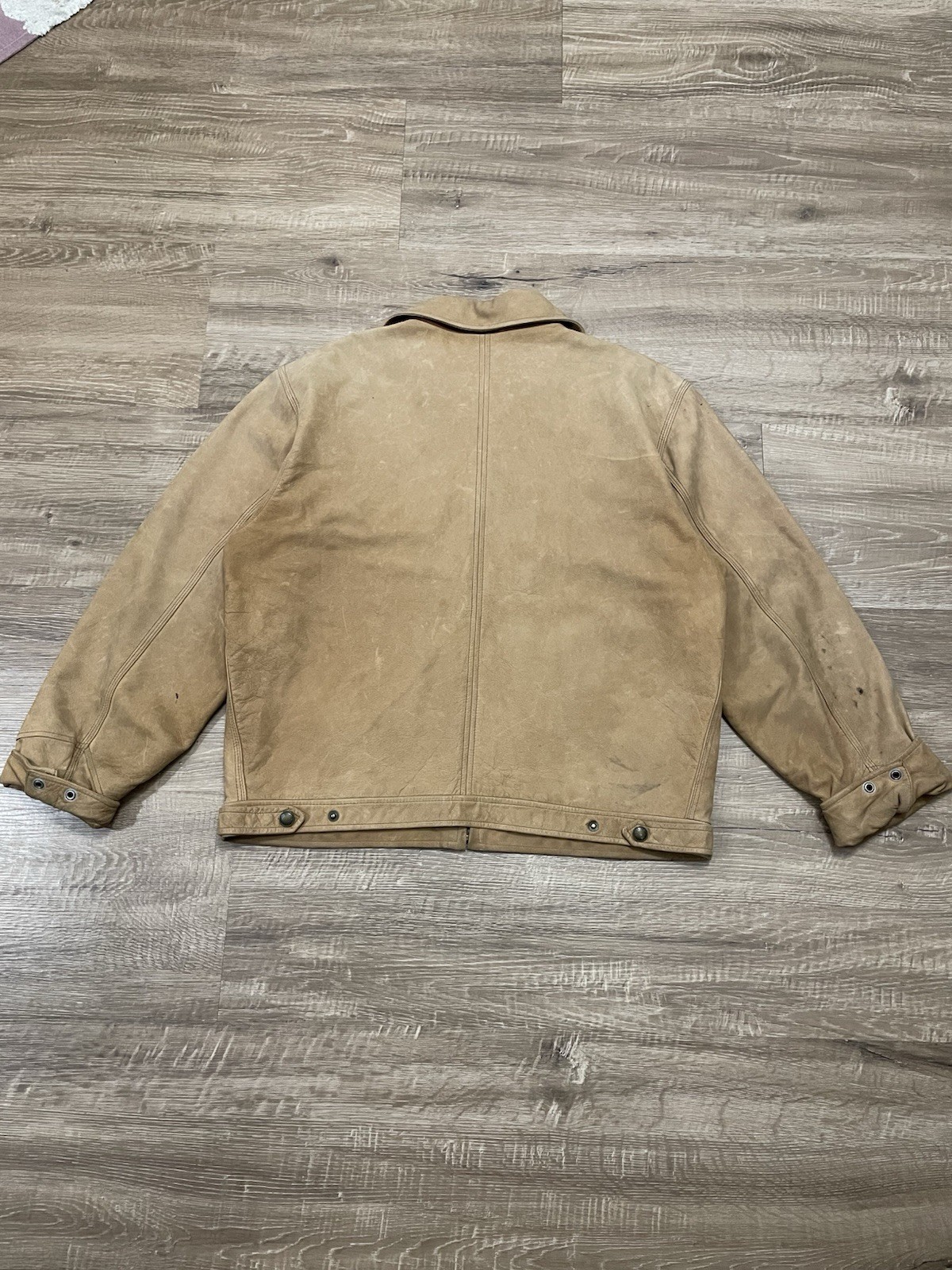 VTG 1997 Timberland Cowhide Leather Weather Gear Full Zip Jacket Medium image 3
