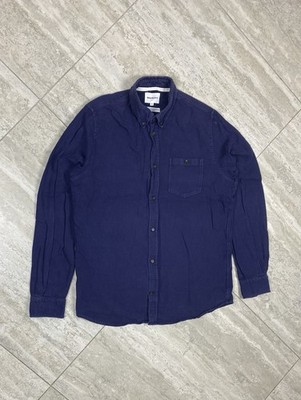 Norse Projects Mens ANTON BRUSHED Shirt Size M 100% Cotton Blue