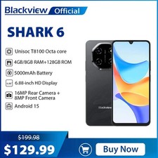 Blackview SHARK 6 5G Smartphone Android 15, Unisoc T8100 Mobile Phone 6.88'' 120