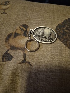 Vintage Bates Klinke Washington DC Brass Keychain US Capitol Flag Promo Souvenir
