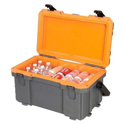RIDGID Pro Gear 27 Qt Heavy Duty Cooler XL Lockable Handle Latches Holds 42 Cans