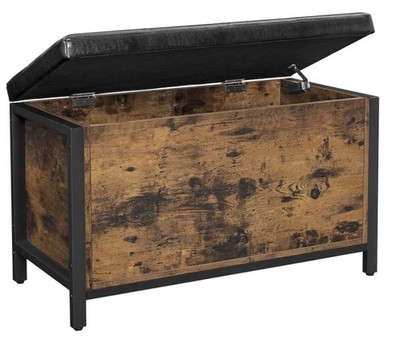 VASAGLE Bank mit Aufbewahrungstruhe, gepolsterte Sitzfläche, Bettabschlusshocker, Flur, Schlafzimmer