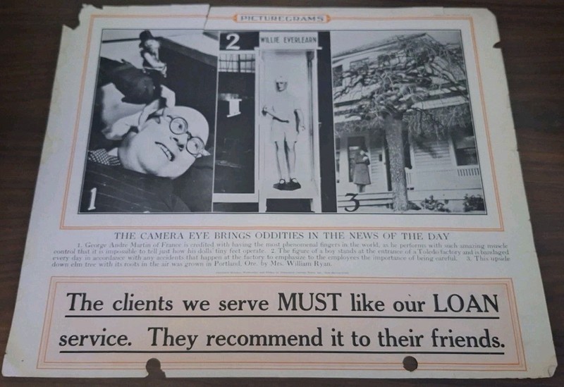 1930s News Photo Poster George André Martin Finger Puppet Oddities Toledo Safety