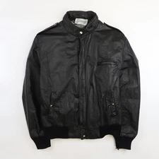 Vintage Schott Leather Bomber Jacket Size 44 Black
