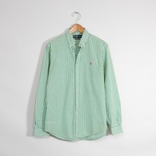 Vintage 90s Polo Ralph Lauren Button Up Oxford Dress Shirt Men Large Distressed