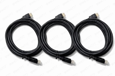 Lot of 3 HDMI cables 10FT long 2080P 4K 3D DVD PS3 XBOX BlueRay PC Computer TV