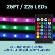 25ft Multicolor LED Light Strip Home Party Decoration Light Strip Remote Control