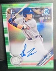 2019 Bowman Chrome Draft Shea Langeliers 1st Green AUTO RC/99 Clean!💎 A’s MVP🔥