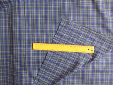 Großer Stoffrest blau/grün/gelb/weiß kariert B 45"/114cm L 159"/4,05m