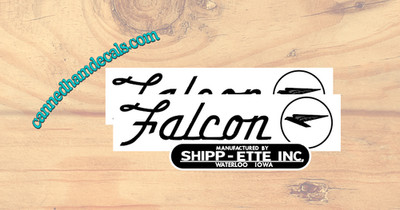 Falcon Set (3) Waterloo ID Vintage Travel Trailer Reproduction Canned Ham Decal