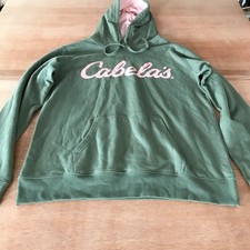 Cabela Hoodie Pullover Women S Green Pocket Long Sleeve Outdoor Athleisure
