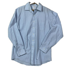 BROOKS BROTHERS 1818 Regent Dress Shirt Mens 17-36 Blue Non Iron Supima Cotton
