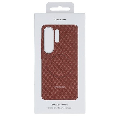 Original Samsung Galaxy S26 Ultra Carbon Magnet Shield Case Aramid Hülle Rot