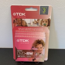 TDK Mini DVD-RW 30 Min Rewritable 3pk Camcorder To DVD Player 1.4GB Quick Ship 