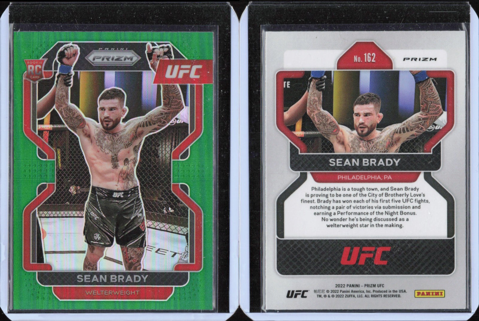2022 Panini Prizm UFC Prizm Green #162 Sean Brady