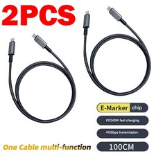 2Pack For Thunderbolt USB4-C 8K Cable 40Gbps Charger Data PD 240W UHD Video
