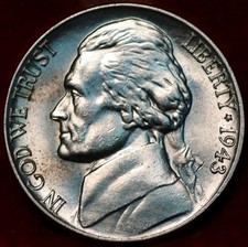 Uncirculated 1943 Philadelphia Mint Silver Jefferson Nickel