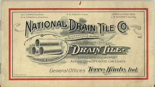 1900s ANTIQUE Mercantile Booklet "NATIONAL DRAIN TILE CO." Terre Haute Indiana