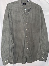 Arrow 3XL Green Plaid Button Down Shirt Long Sleeve Cotton Blend Casual