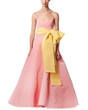 Carolina Herrera Spaghetti Strap Scoop Neck Silk Full Dress Women's Pink 6