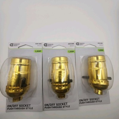 3-Pack Commercial Electric ON/OFF Push Through Socket 406 698 New. Sealed 