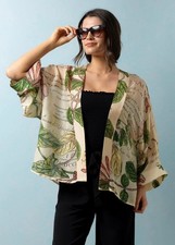 One Hundred Stars Floral Honeysuckle Kimono One Size