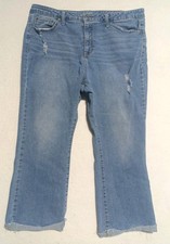 Terra  Sky Jeans Medium Wash Blue Distressed Denim Comfort Stretch 18W