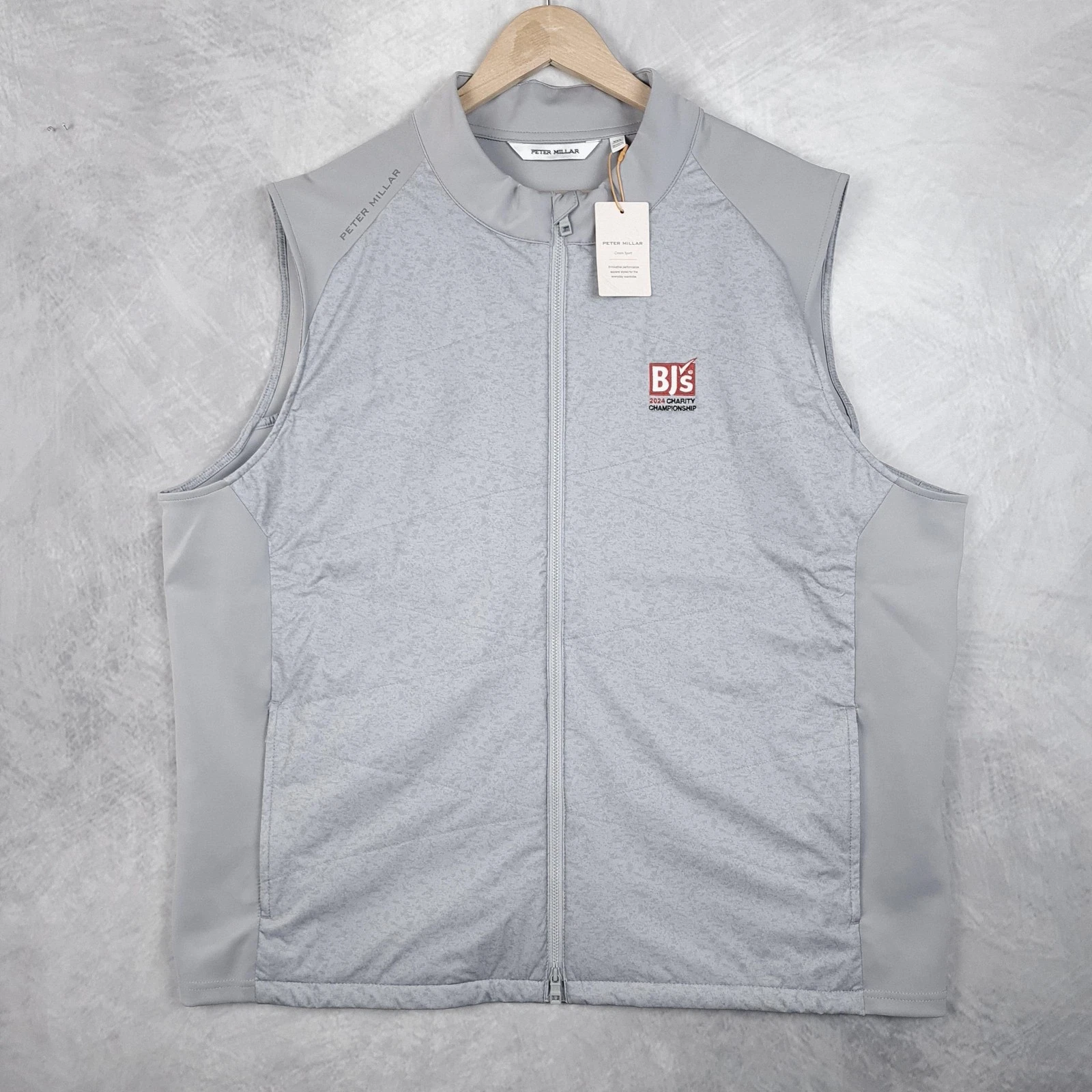 Peter Millar Fuse Vest Mens 2XL Gray Quilted BJ's Performance Golf