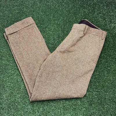 Spier & Mackay Men's Pleated Wool Brown Dress Pants Slim Trouser Size 33 Brown