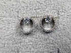 GRANDMA GRABE'S BEAUTIFUL VINTAGE 925 STERLING SILVER CZ RING STUD EARRINGS