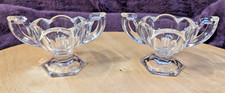 2x Davidson glass "Chippendale" Art Deco Trophy Shape salts - Petal Rim - VGC