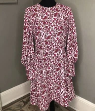 Jay Godfrey Womens Rogen Pink Floral Bishop Sleeves Short Mini Dress 2