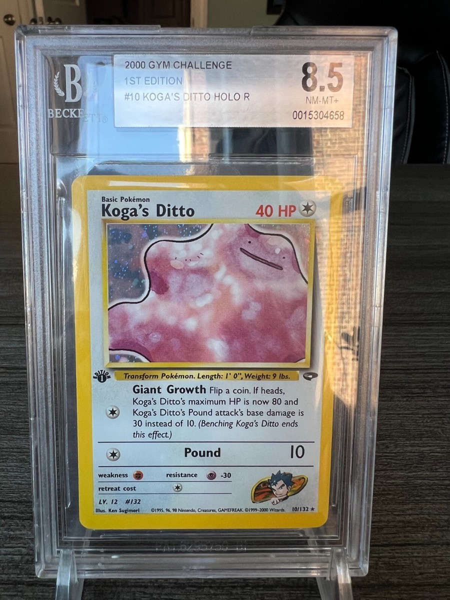 Koga Ditto ポケモン キョウのメタモン First Edition 10 Koga's Ditto 1st Edition Gym Challenge Holo Rare BGS 8.5