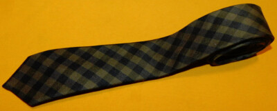 ZARA MAN BLACK/BEIGE EXTREME SLIM PLAID SILK/WOOL TIE  - TIES - DESIGNER TIES.