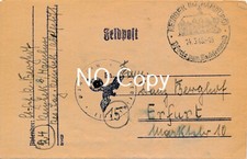 Feldpost 14.3.1945. nach Erfurt Stempel X39