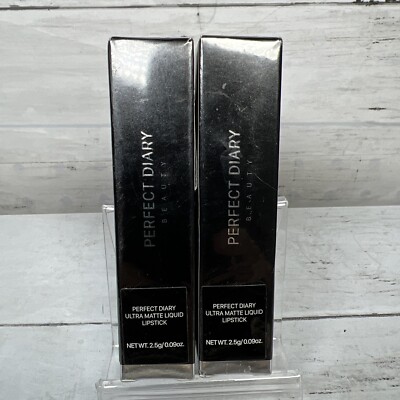 2 Tubes Perfect Diary 2.5g Beauty Ultra Matte Liquid Lipstick Maple Poet Sealed