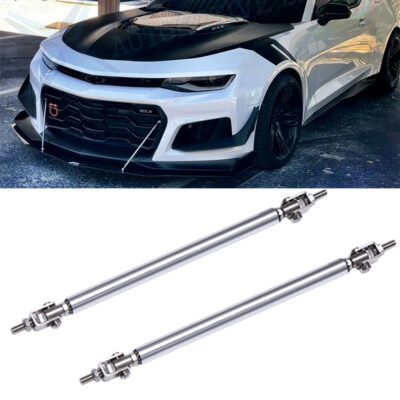 6''-11'' Adjustable Bumper Lip Splitter Strut Rod Tie Support Bar For Chevy Camaro