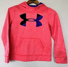 Under Armour Hoodie Pink Purple Logo Sweatshirt Kids M