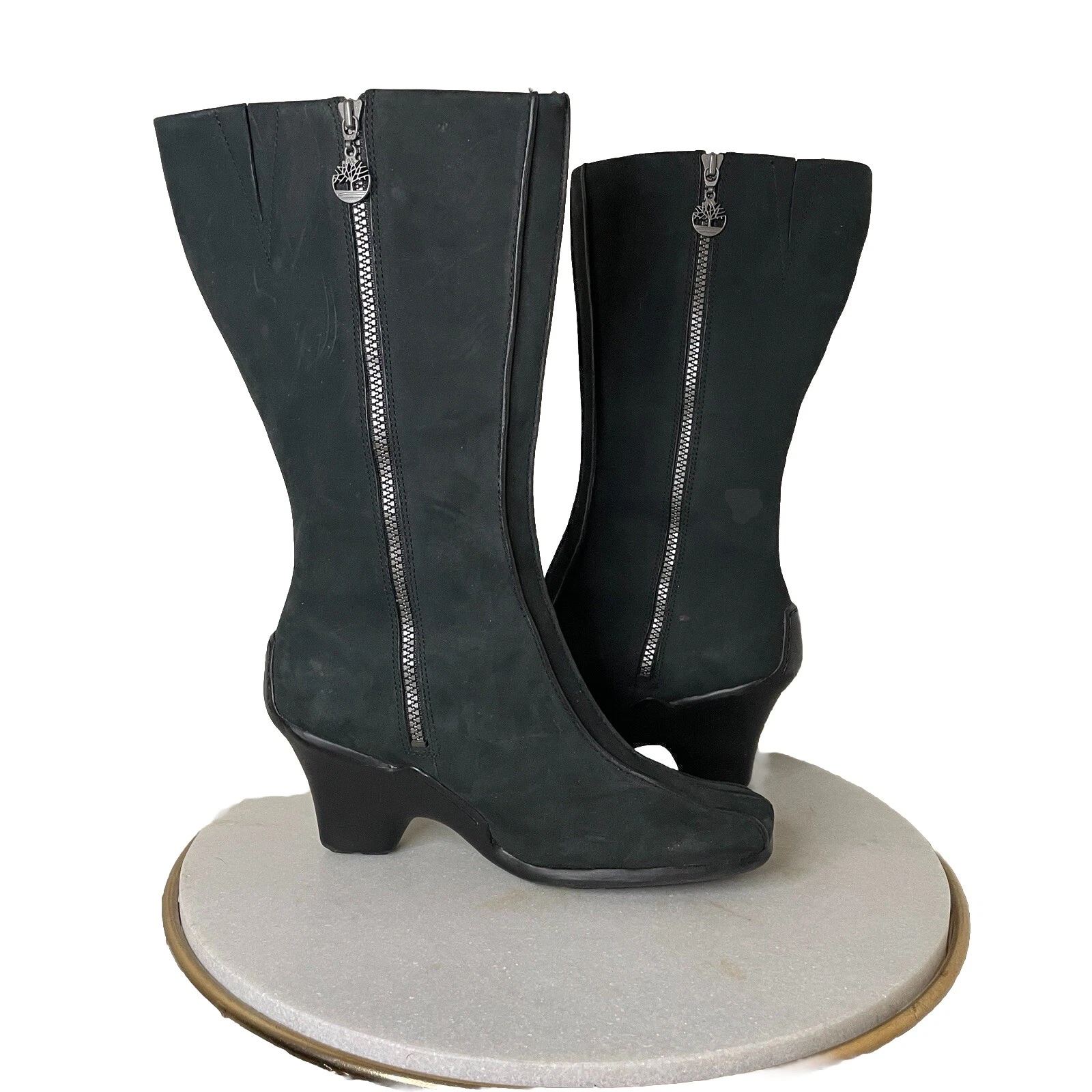 Stivali Timberland donna Uptown alti neri in pelle nabuk stile 98367 taglia 9 5